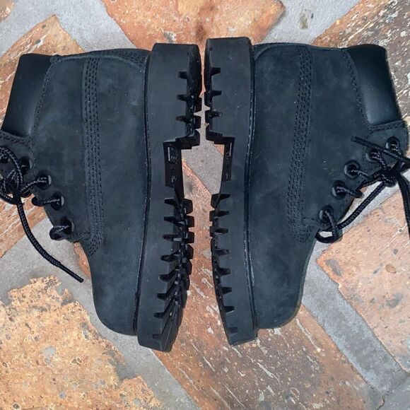 Timberland suede leather high top combat boots black toddler - Picture 4 of 9